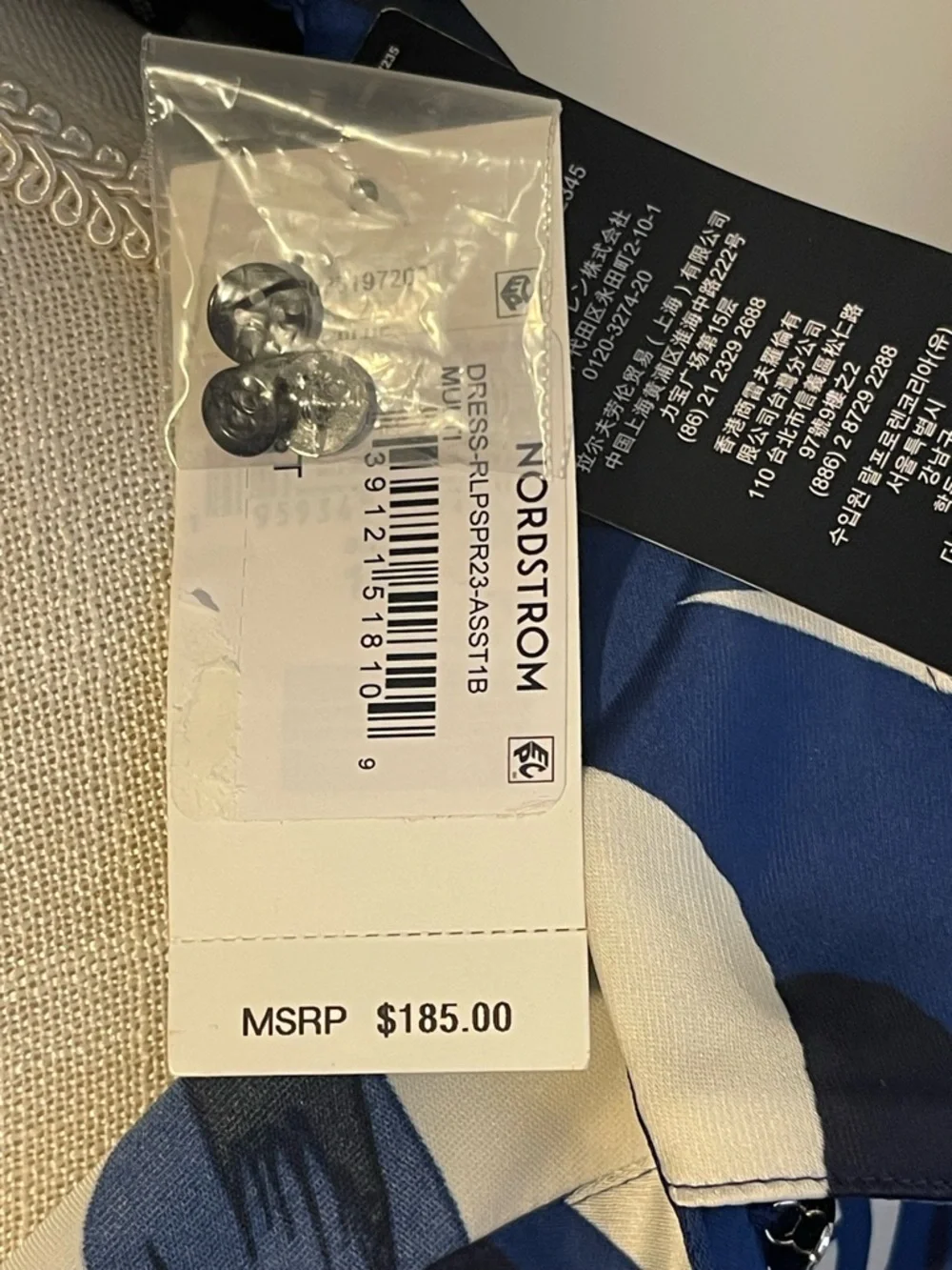 Ralph Lauren Navy and White Abstract Midi Shirt Dress - Picture 8 of 12